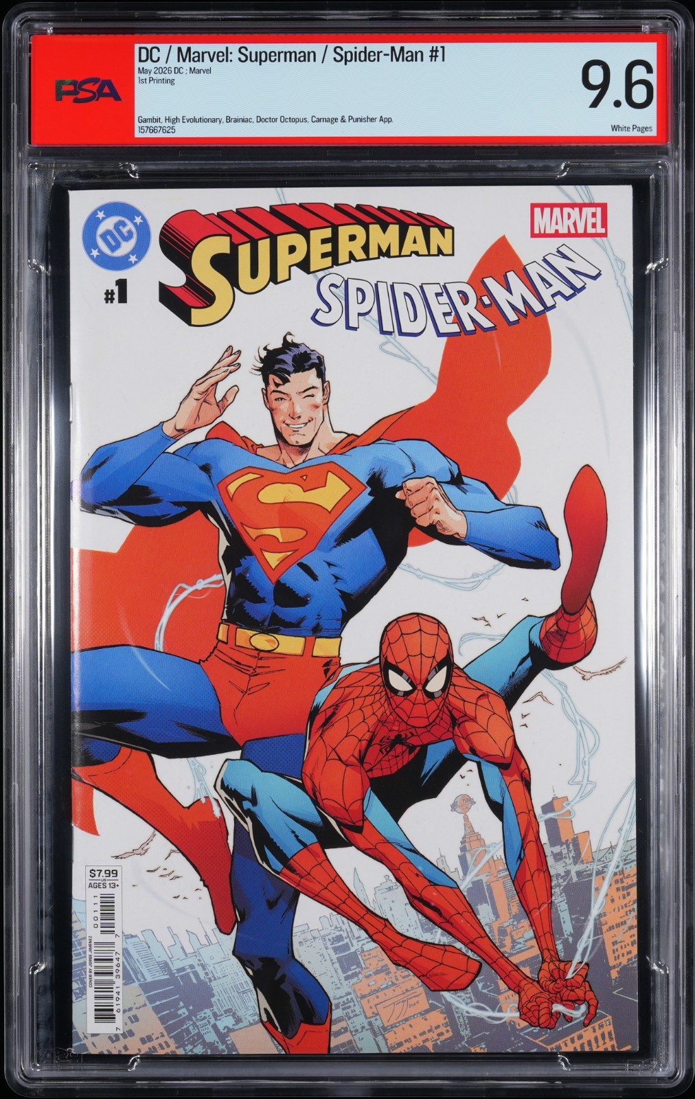 DC/Marvel: Superman/Spider-Man #1 - 1st Printing - Jorge Jiménez - PSA 9.6