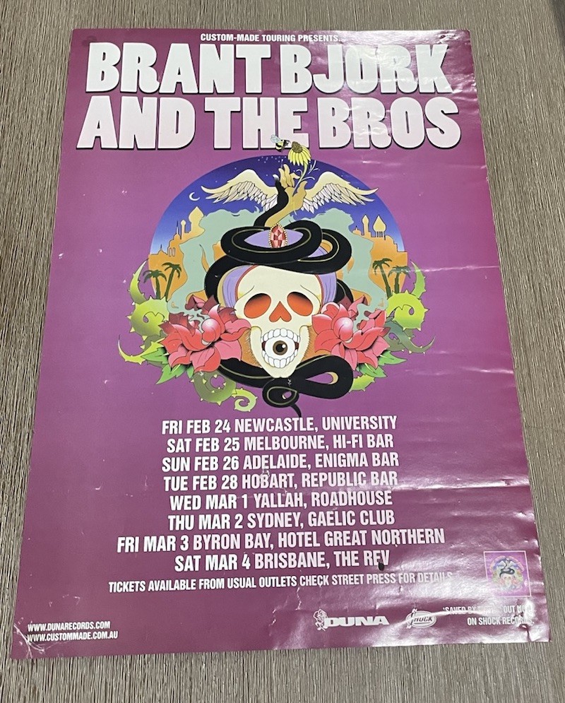 Brant Bjork and the Bros during their 2006 Australian Tour gig poster