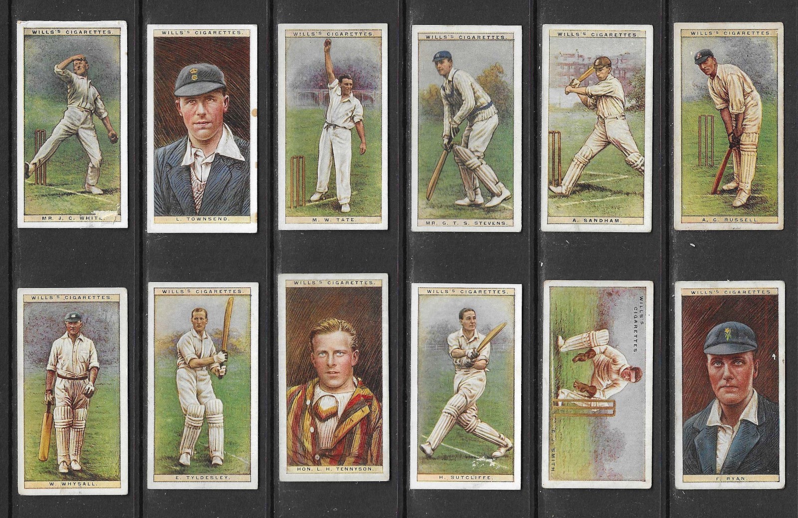 Wills 1928 CRICKETERS, 1928 set cigarette cards