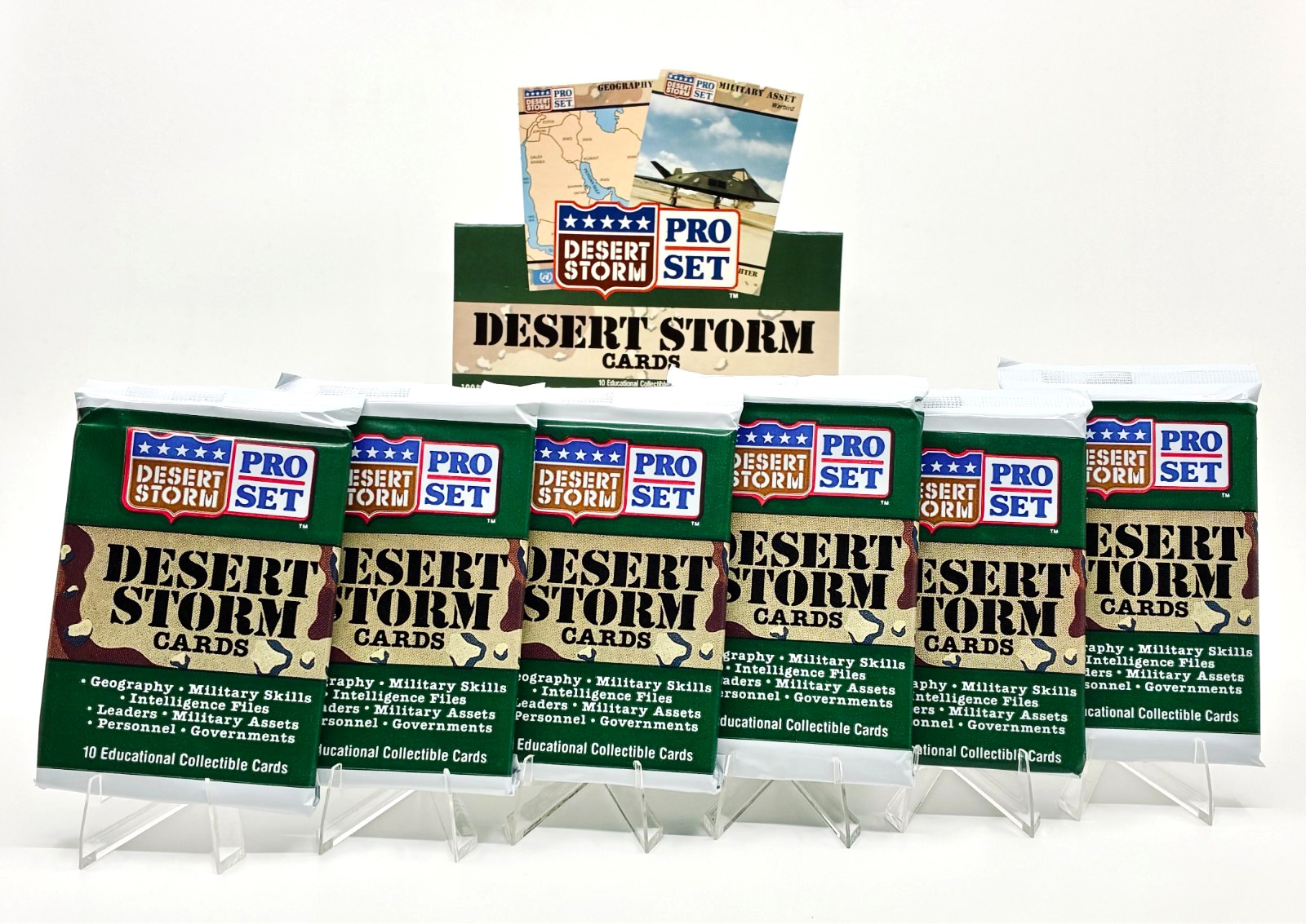 1991 Pro Set Desert Storm Trading Card (6) Six Packs 60 Cards Total -War History