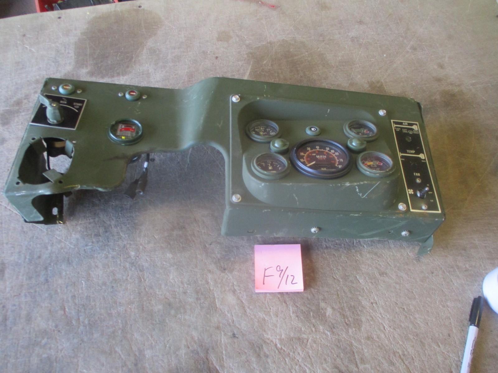 NOS Instrument Panel & Dash, Slightly Bent, Electric Speedo, HMMWV