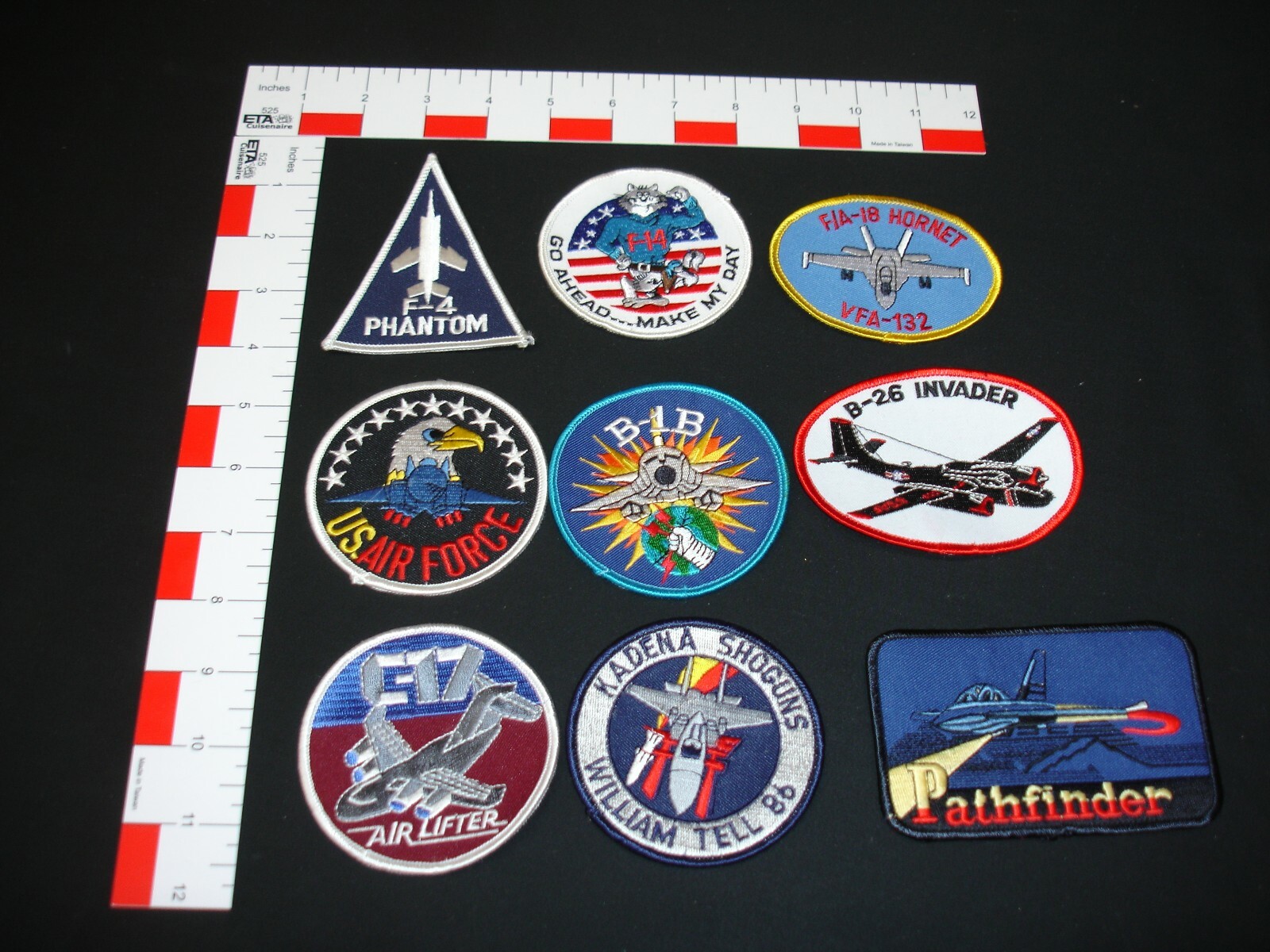 Air Force Aircraft fighter, bomber, transport Patches 9 patches in set 
