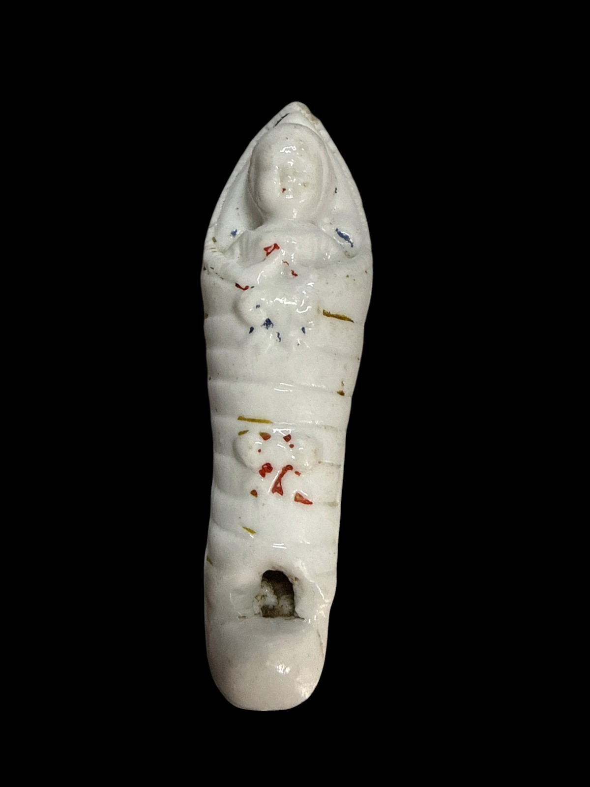 Early Figural Swaddled Baby Papoose  Whistle