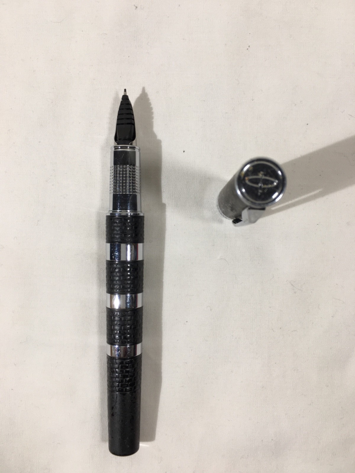 PARKER 5TH TECHNOLOGY PEN INGENUITY GREY LACQUER GOLD TRIM(NEEDS REFILL) MINT