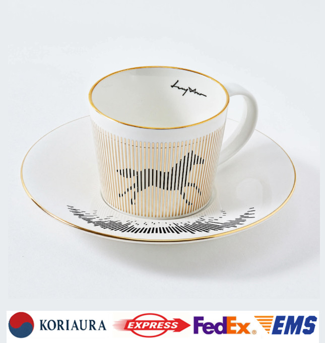 LUYCHO Locomotion Porcelain Mug Cup Saucer Set Renewed 4 Designs 8oz 11oz
