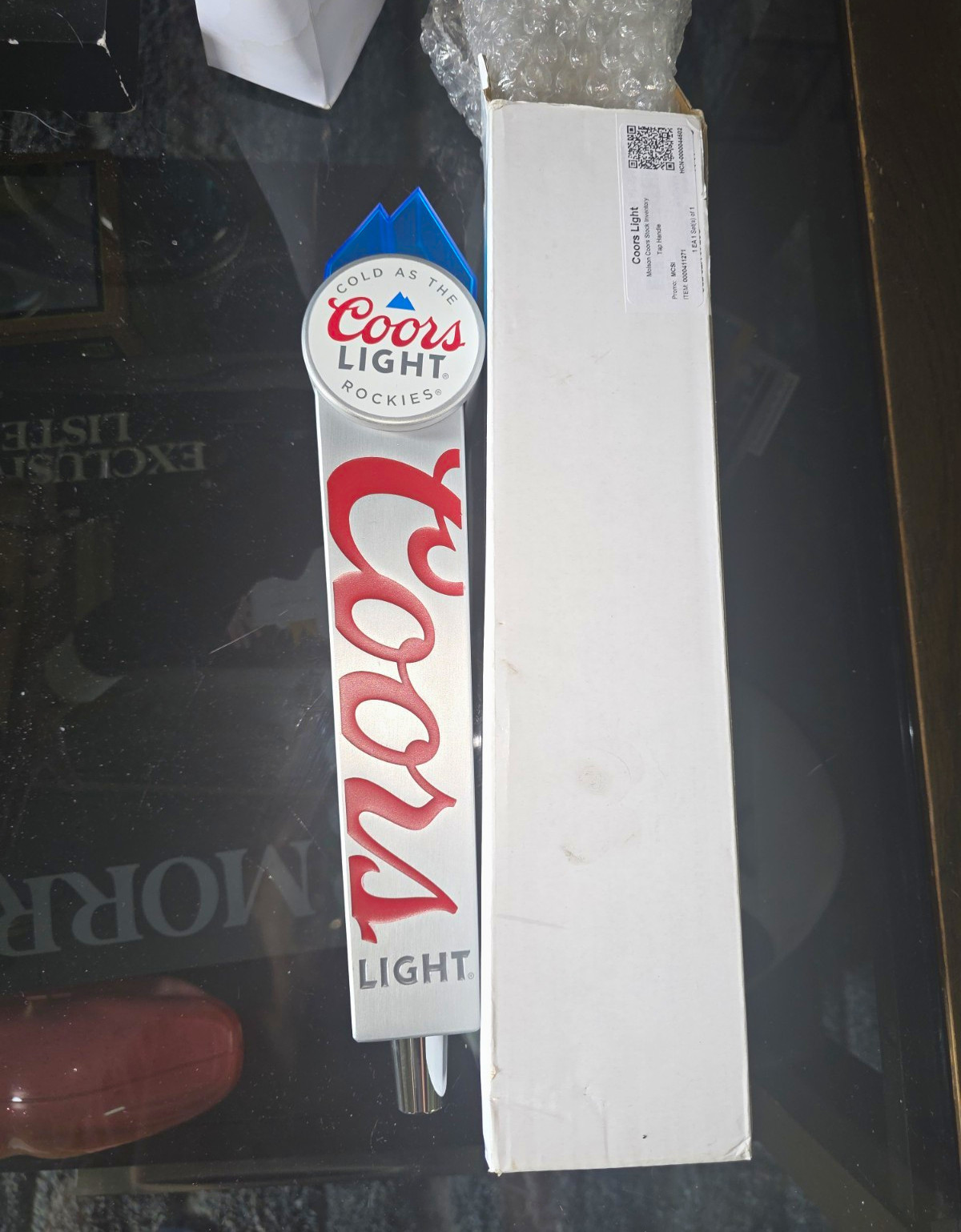 Coors Coors Light Beer Tap Handle Sign - Cold as the Rockies Breweriana