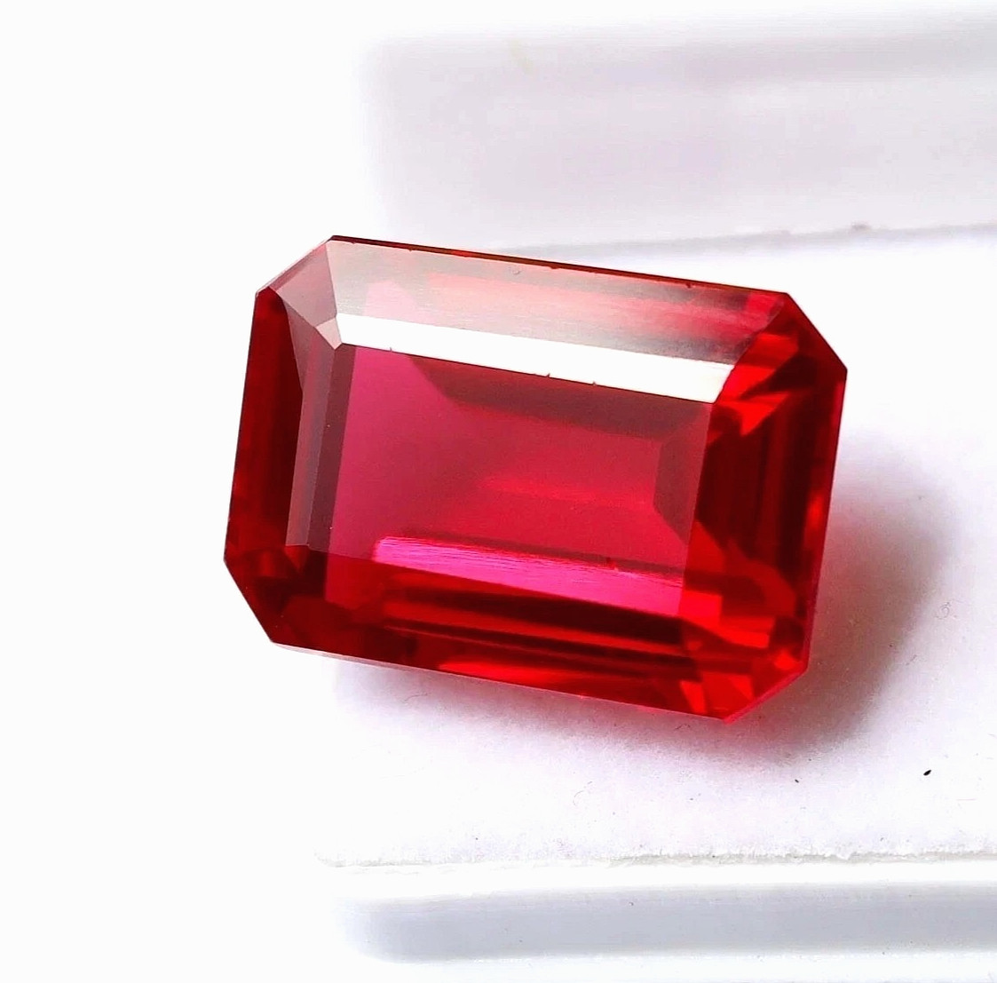 9.55 Ct Natural Red Ruby Emerald Cut Certified Rare Loose Gemstone , Burma