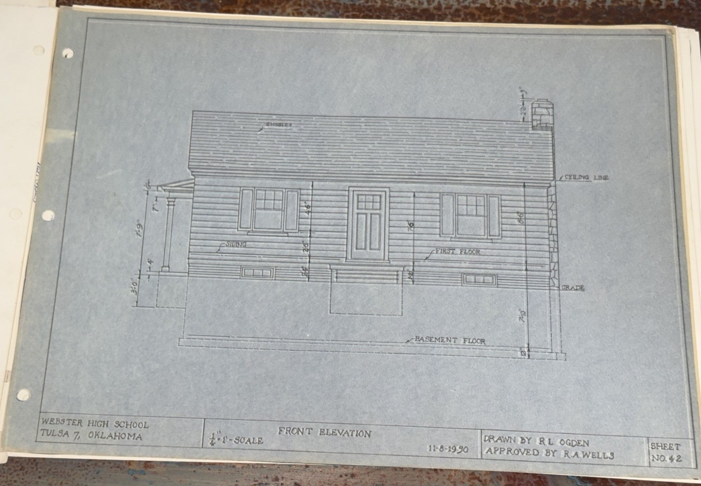 1949-52 Tulsa Oklahoma Architectural Drafting Portfolio Blueprints Student Plans