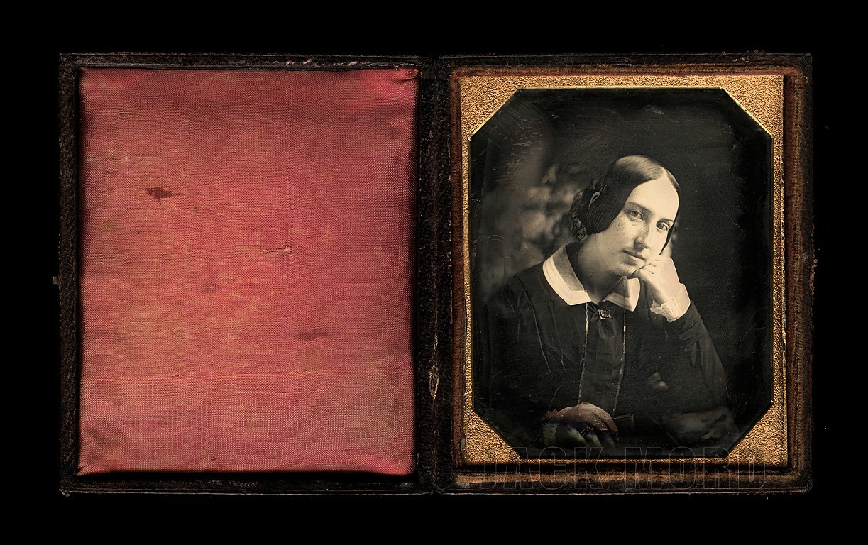 1840s 1/6 Dag Pretty Woman Great Pose & HTF Photographer DEXTER of Albany NY
