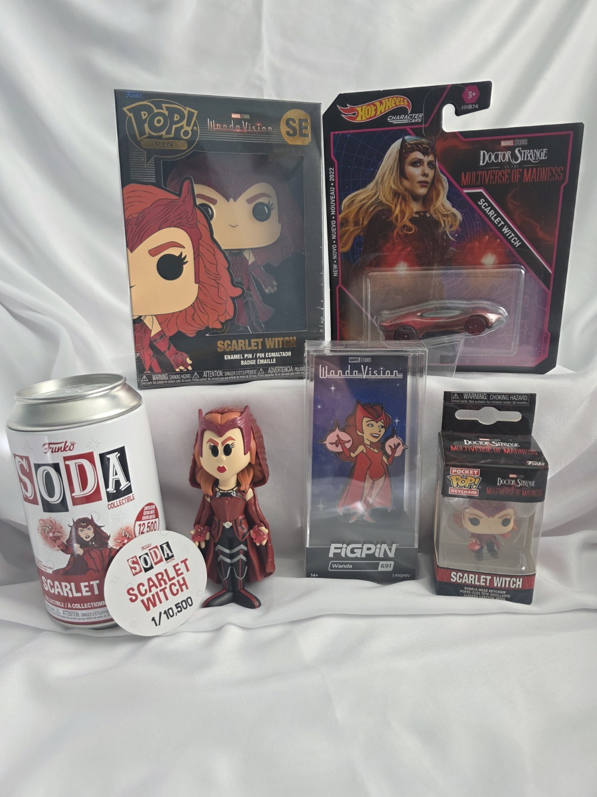 Funko Soda Marvel Scarlet Witch Pop Pin Hot Wheels Fig Pin Lot
