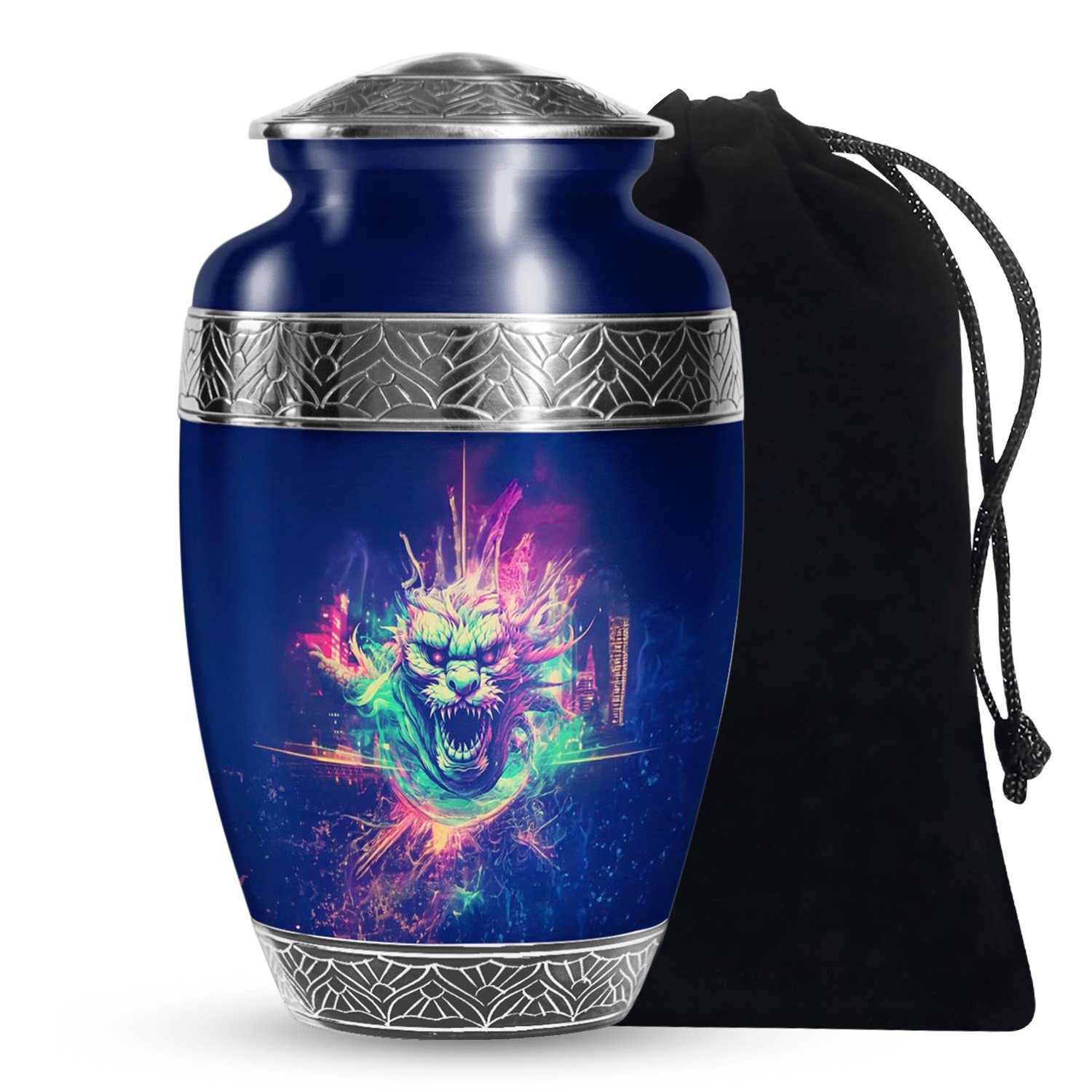 Fire Dragon Memorial Urns for Human Ashes Adult Father & Mother (10 Inch)