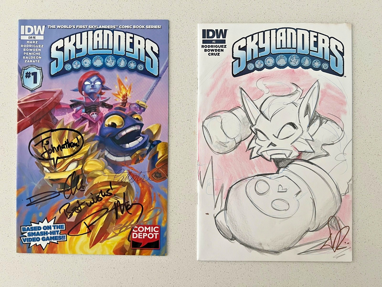 Skylanders 1 2014 IDW Publishing Comic Book - SIGNED w/ Alt Cover Initialed