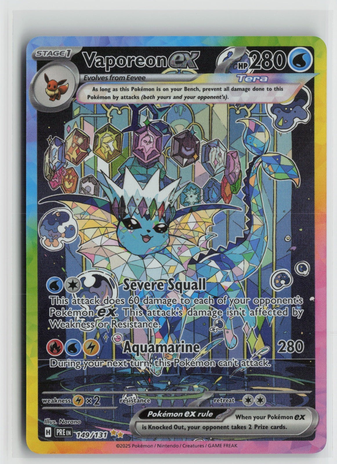 Vaporeon ex - Special Illustration Rare Holo PRE 149/131 NM