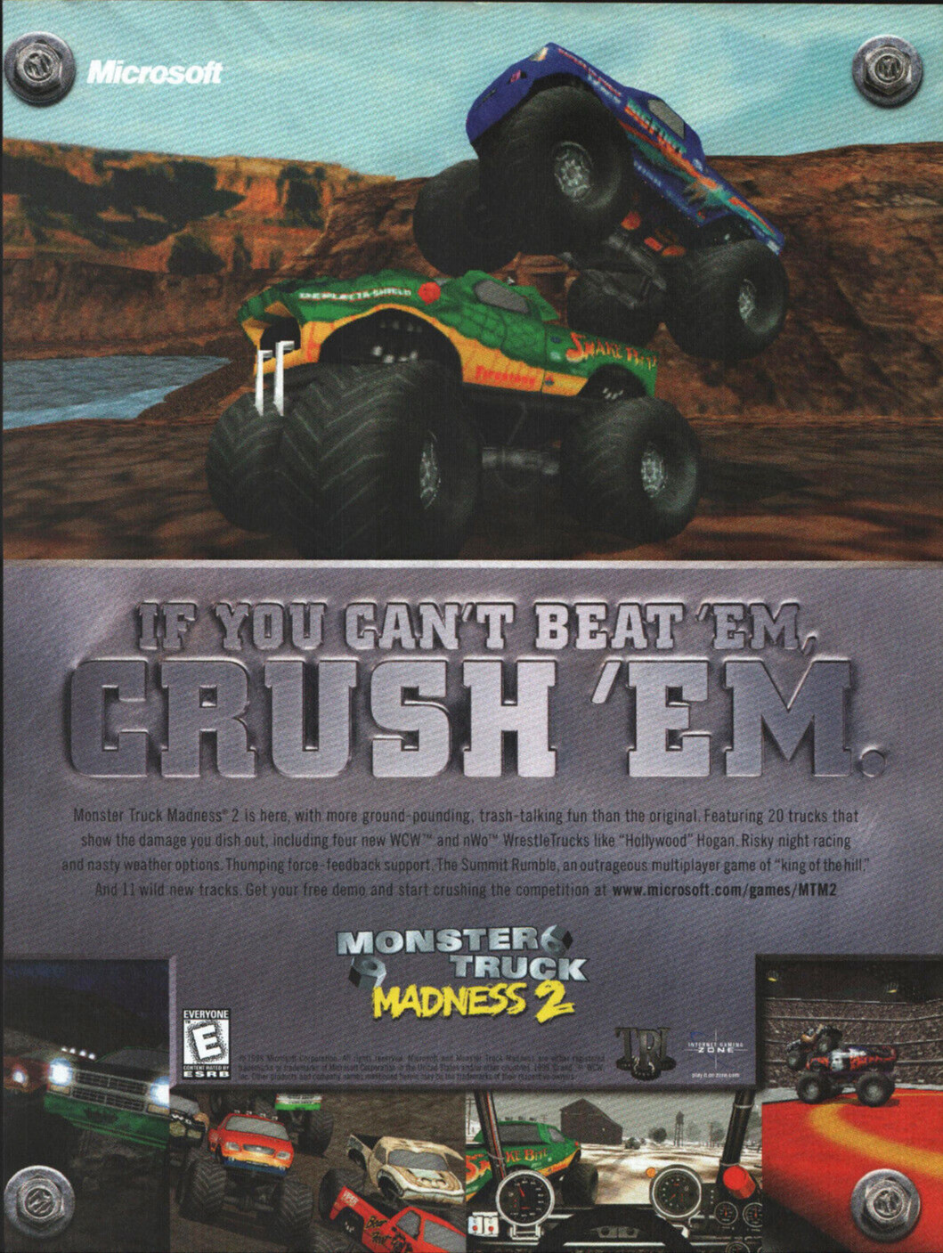Monster Truck Madness 2  Big Foot Sanke Bite - Game Print Ad / Poster Promo 1998