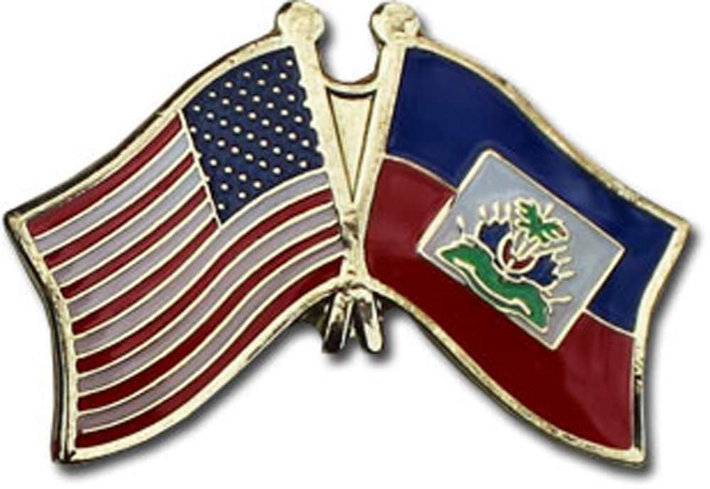 USA Haiti Haitian Friendship Crossed Lapel Hat Pin Tie Tac FAST USA SHIPPING