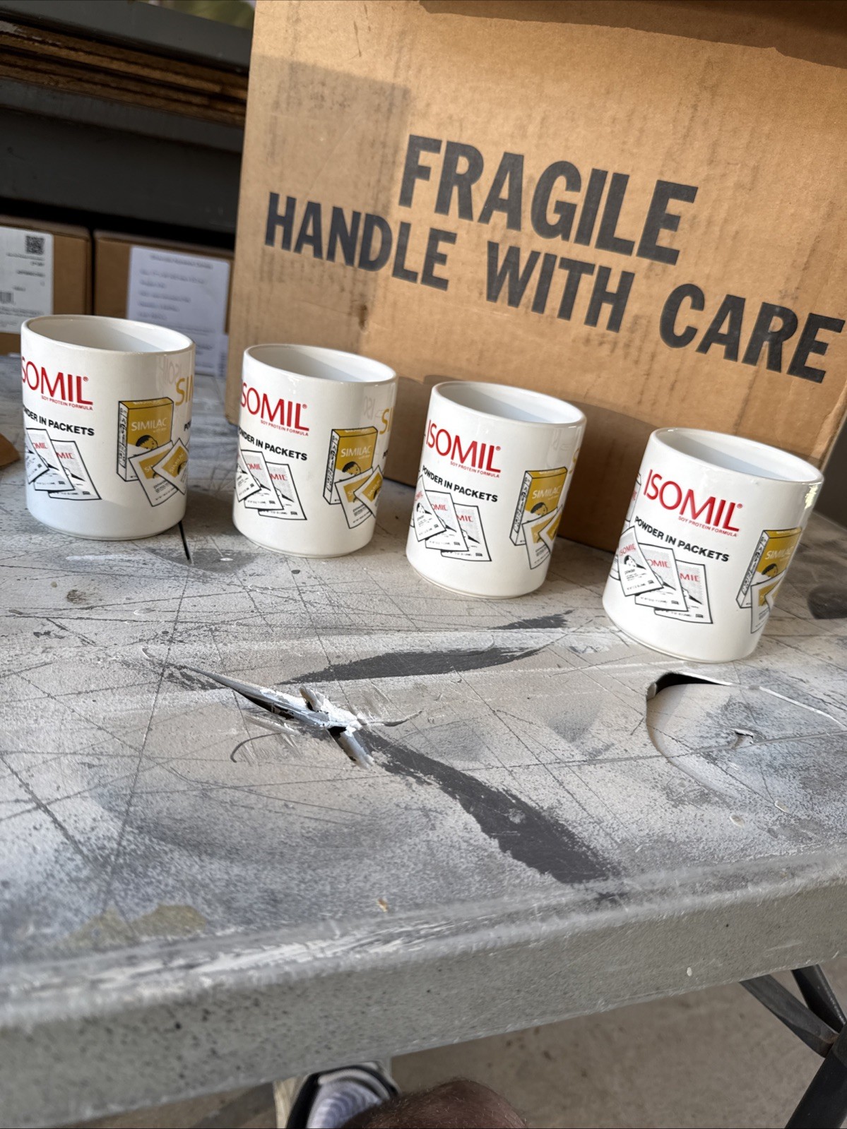 4 Vintage Isomil And Similac Formula Drug Advertisement Coffee Mug Rare