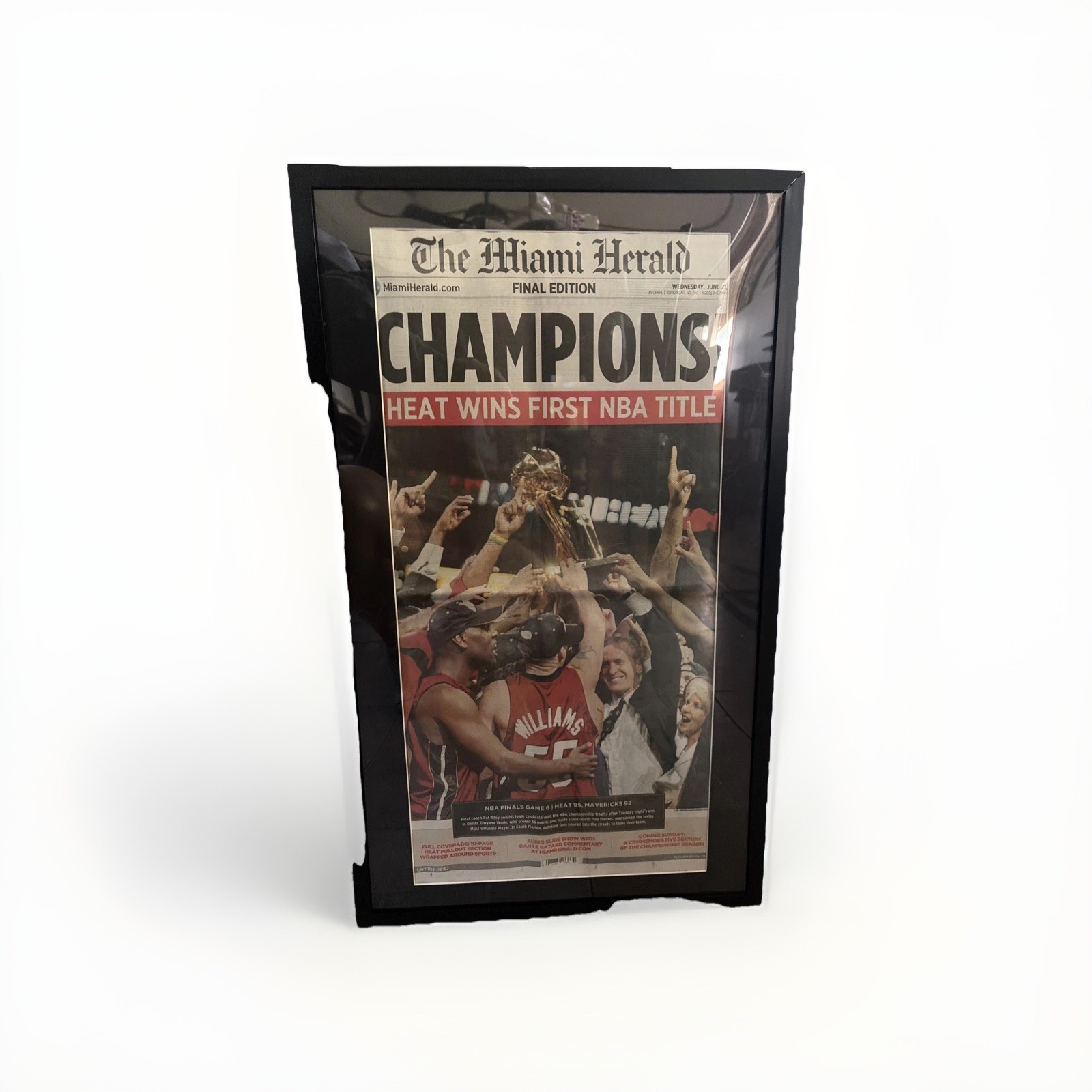 2006 Miami Heat First NBA Championship Archive Framed Newspaper Collection