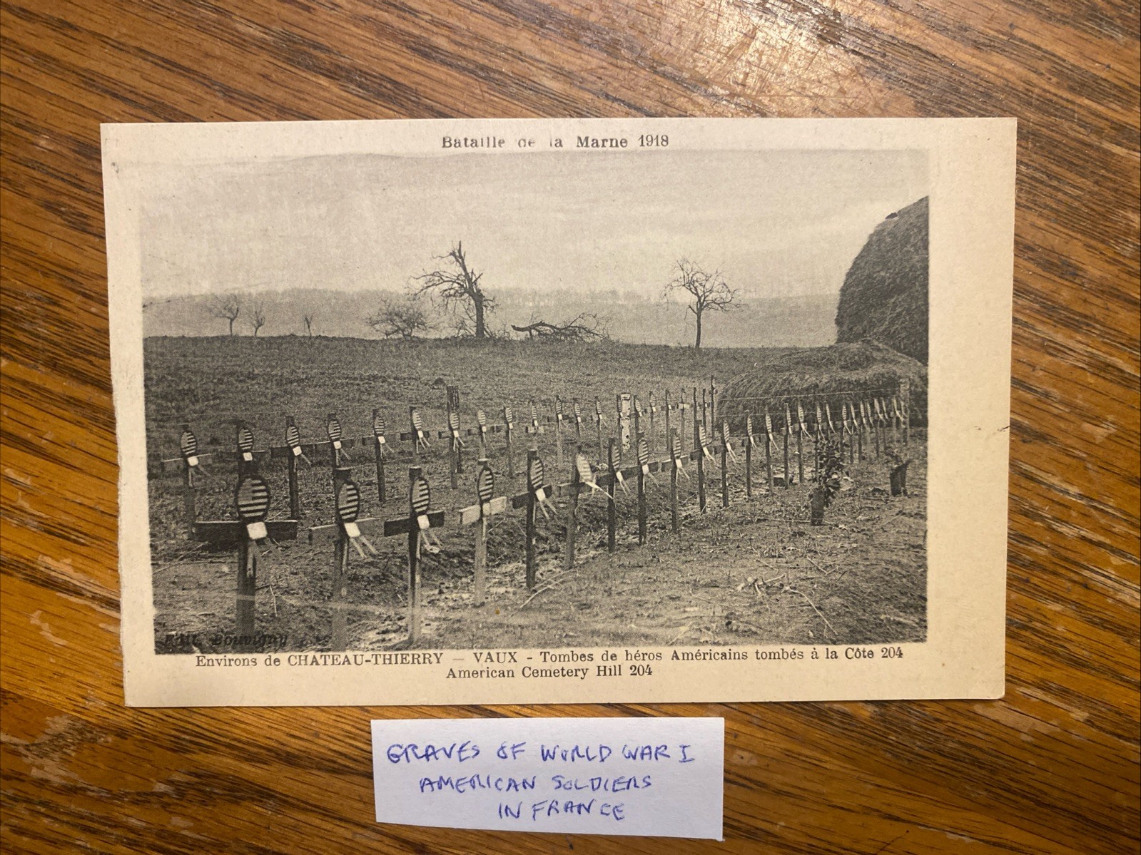 WW1 American Cemetery Chateau-Thierry France 1918 - Photo Postcard