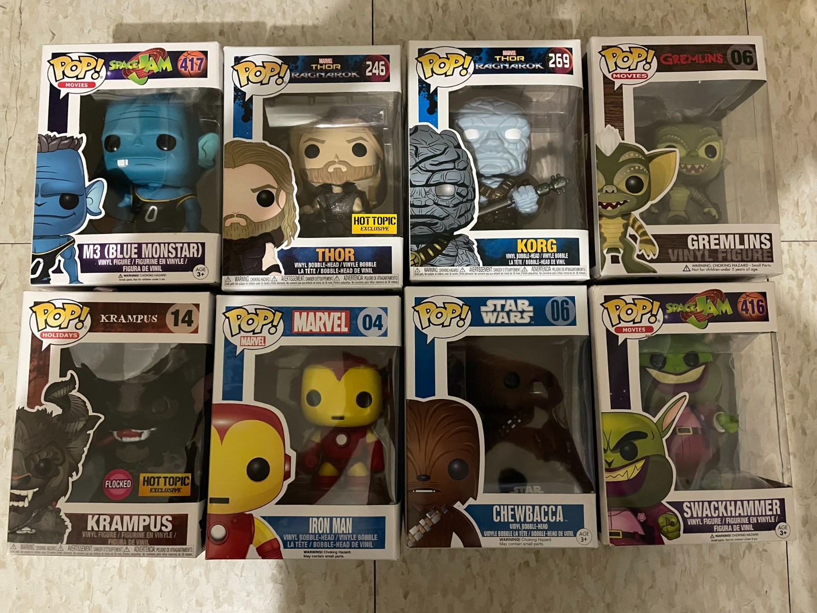 funko pop lot (space jam, iron man, thor, star wars etc)