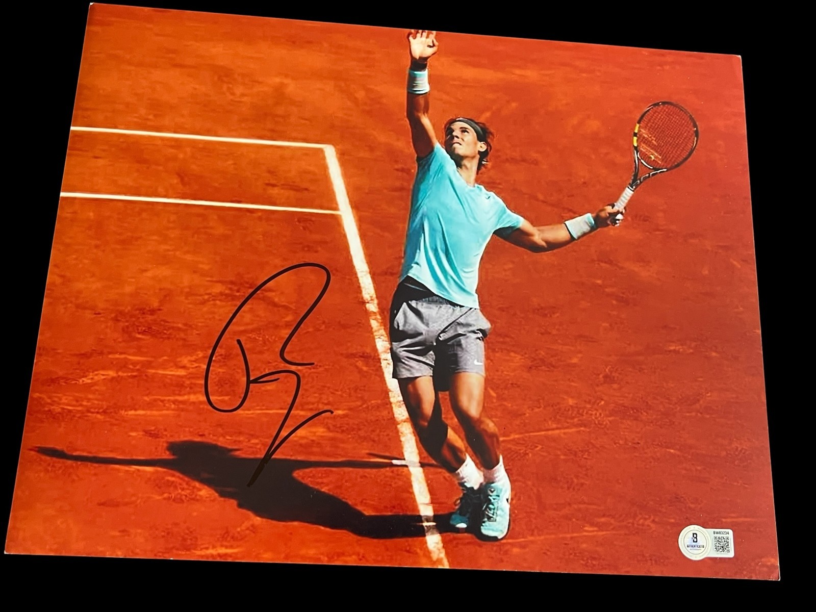RAFAEL NADAL SIGNED AUTOGRAPH 11x14 PHOTO TENNIS FRENCH OPEN BECKETT BAS AUTO E