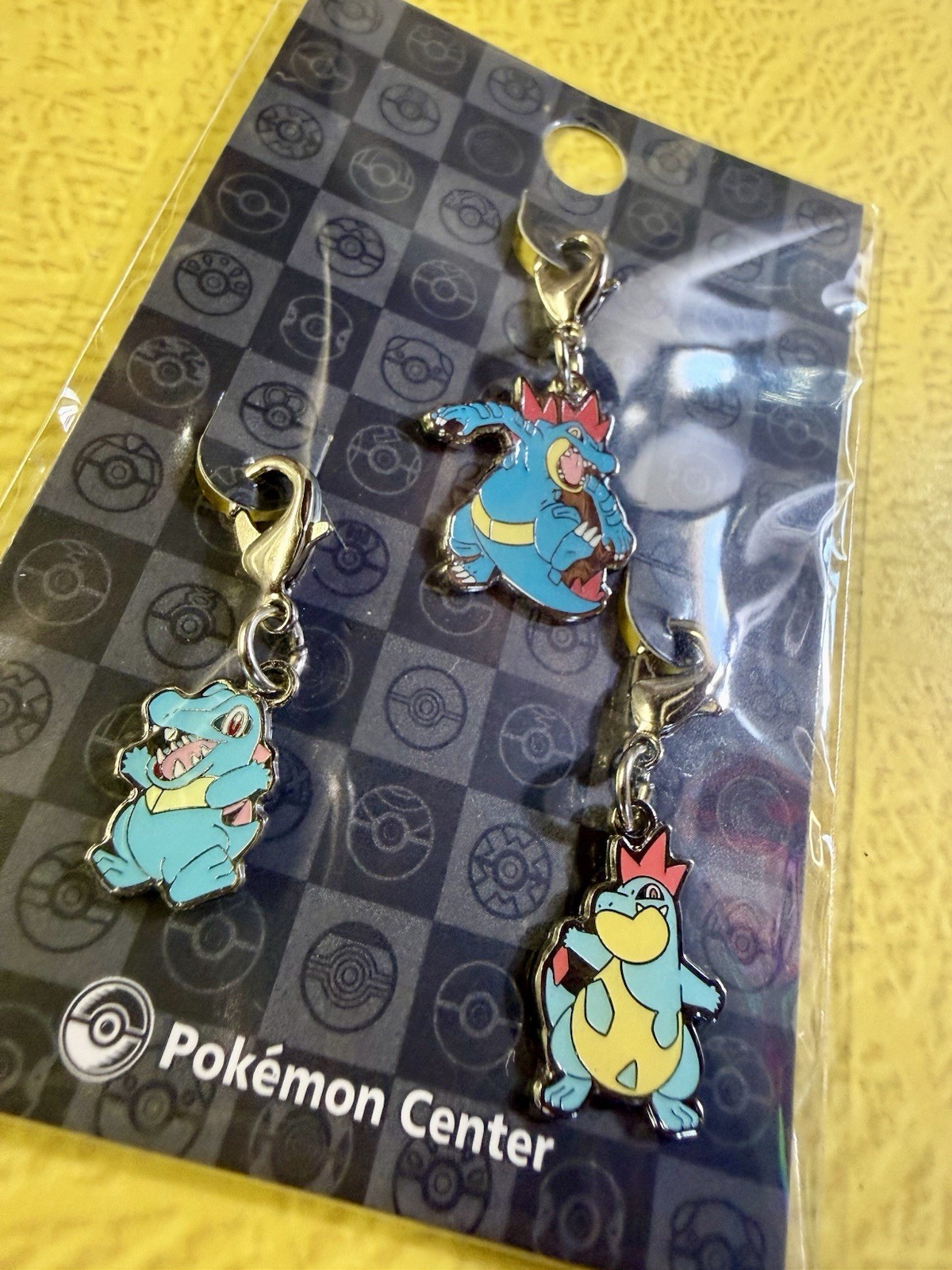 Pokemon Center Japan Official Metal Charms Set Of 3 Totodile Croconaw Feraligatr