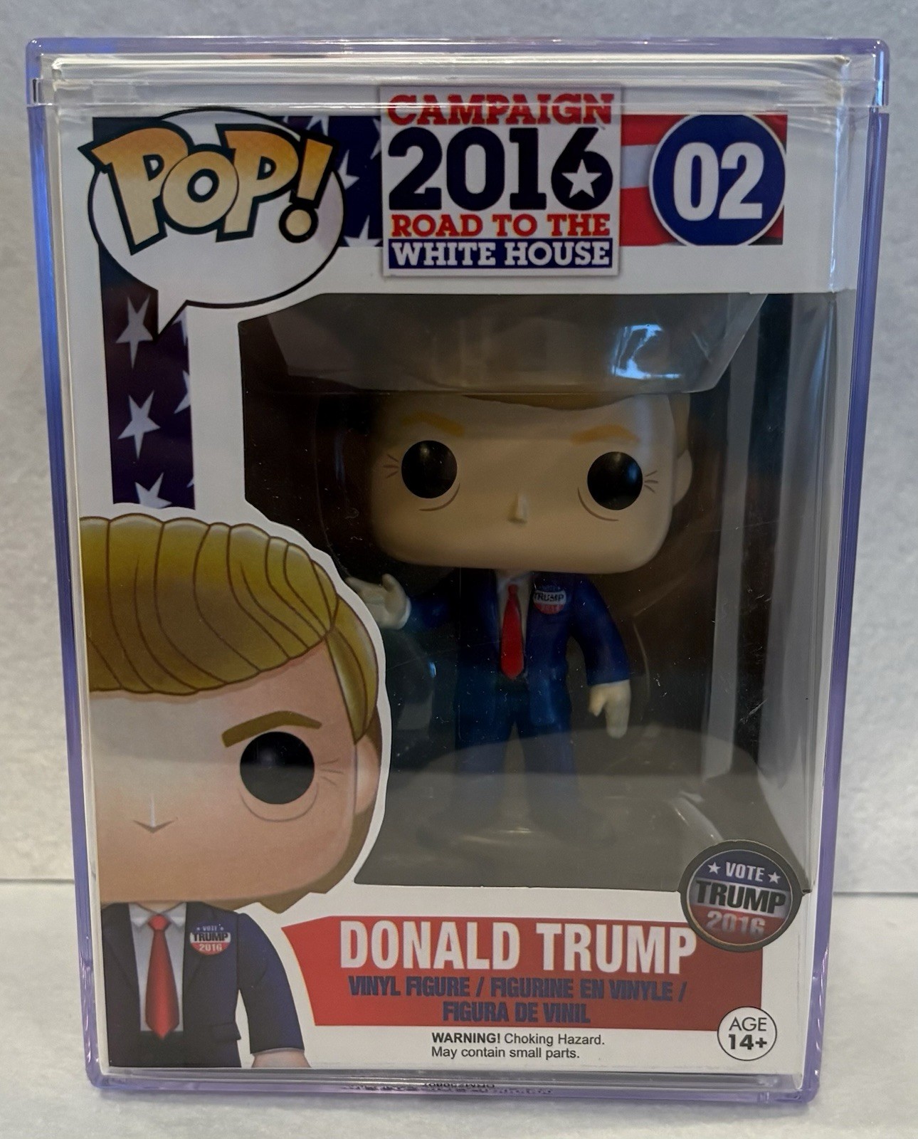 Funko Pop  Donald Trump Figure #02 2016 Campaign Series/HARD CASE/ 