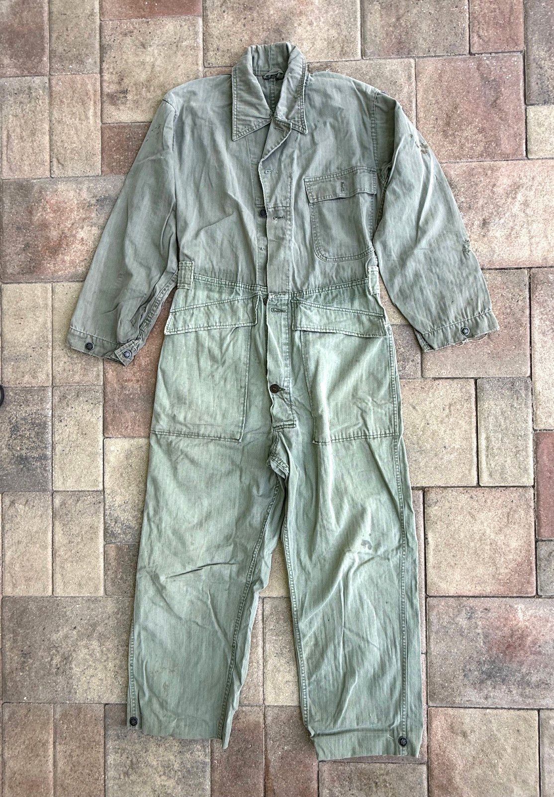WWII US Army Herringbone Twill HBT Coveralls 13 Star Buttons Army Air Force
