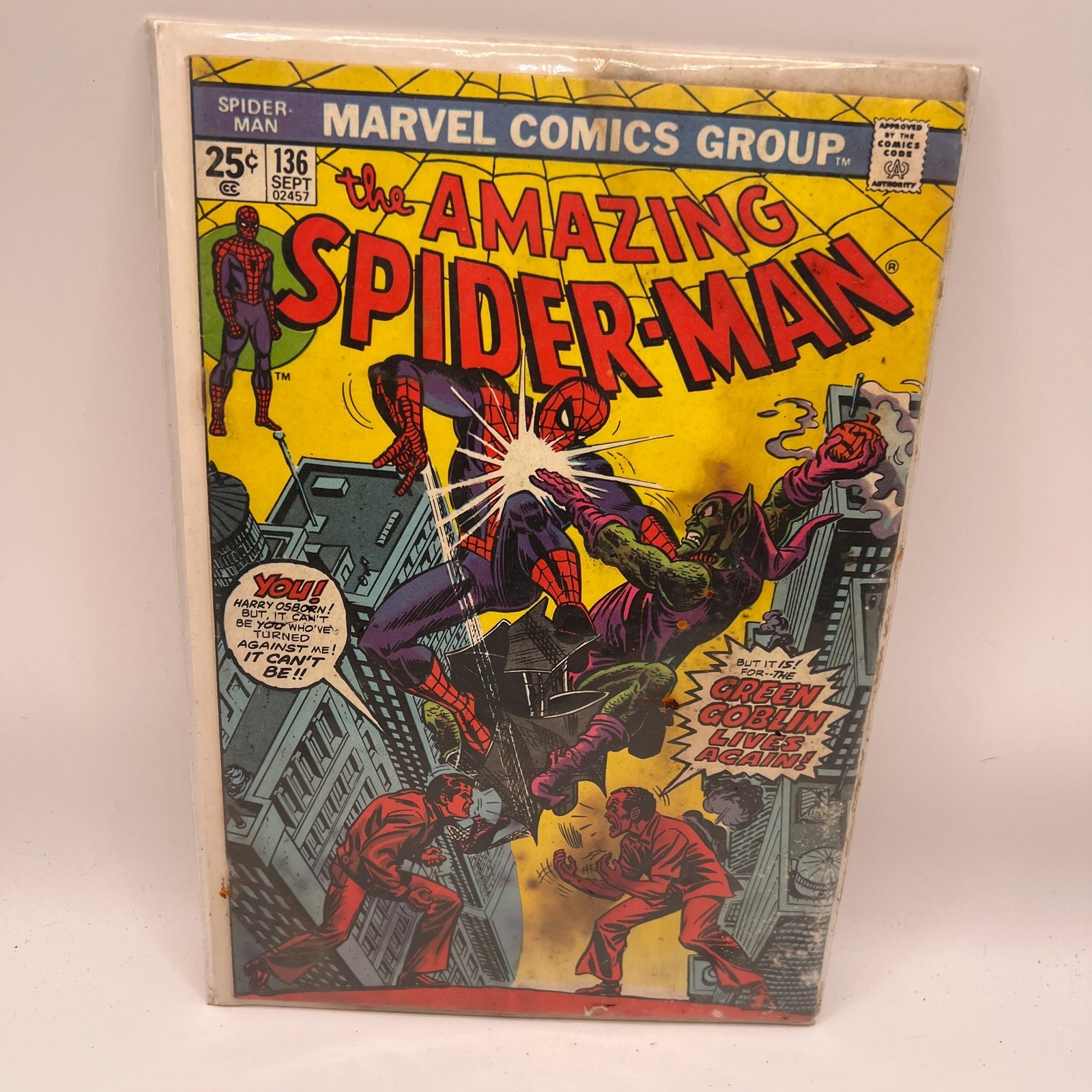 Marvel The Amazing Spider-Man 136 Sept 1974 Green Goblin Lives Harry Osborn