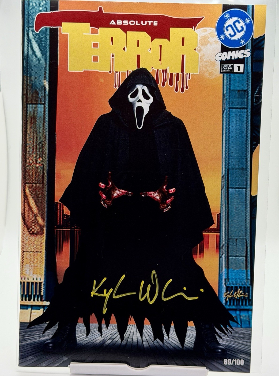 ✍🏼ABSOLUTE TERROR 89/100 (SCREAM) ABSOLUTE BATMAN HOMAGE SIGNED BY KYLE WILLIS