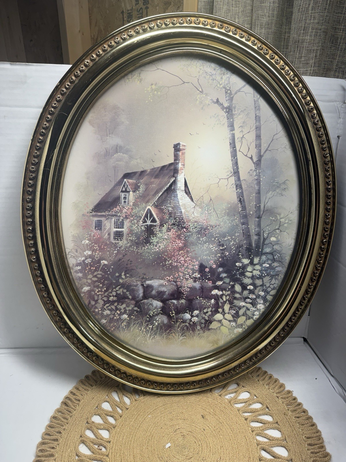 Vintage Home Interiors (HOMCO) / Syroco oval wall art piece from the early 1980