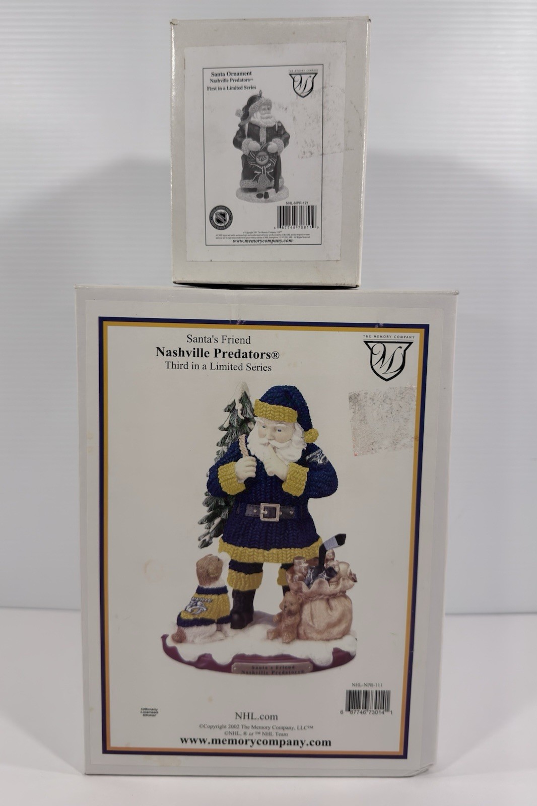 Nashville Predators Santa Figurine & Ornament Memory Company NHL Christmas Set
