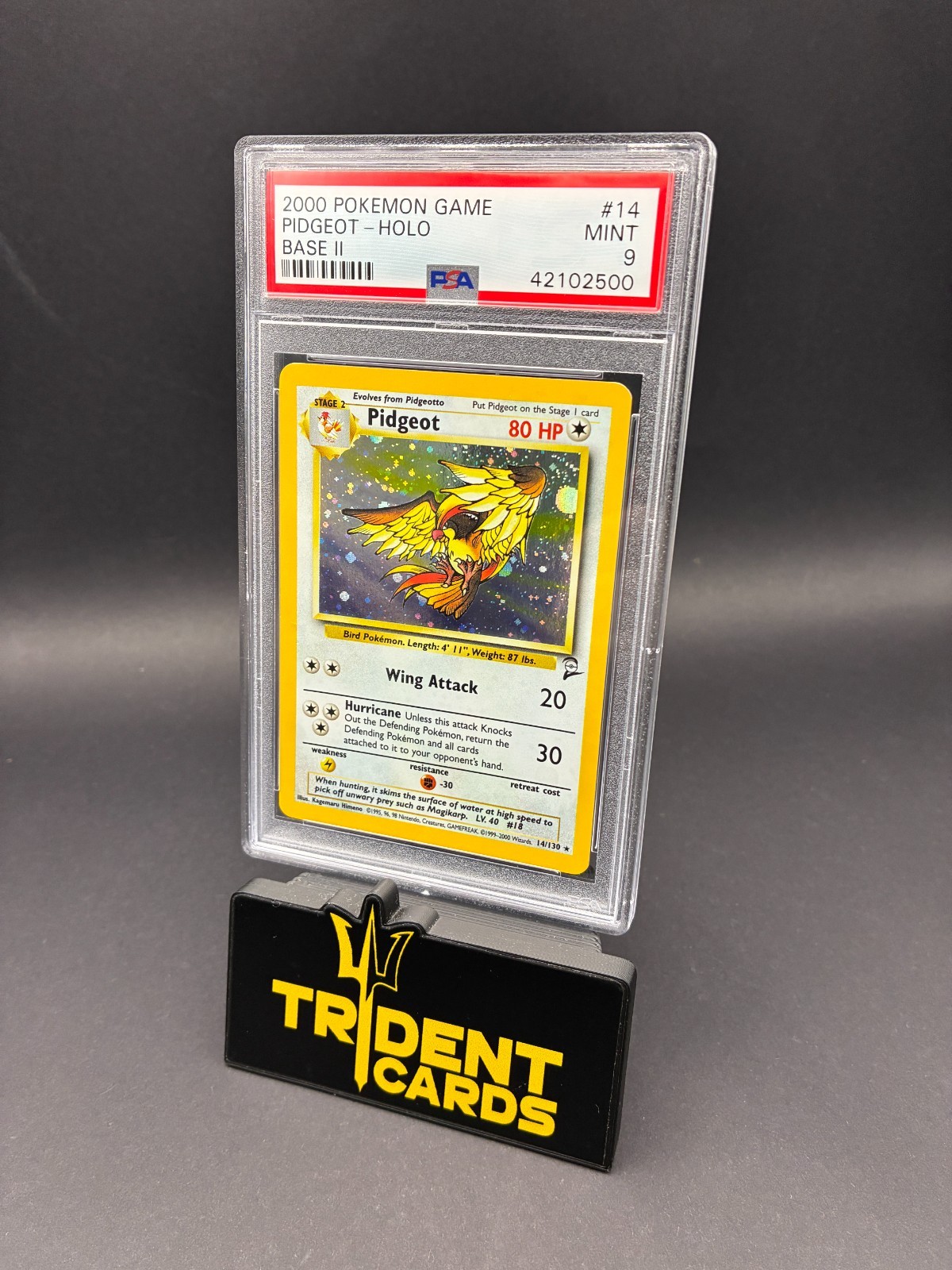 2000 POKEMON GAME BASE II #14 PIDGEOT-HOLO BASE II PSA 9