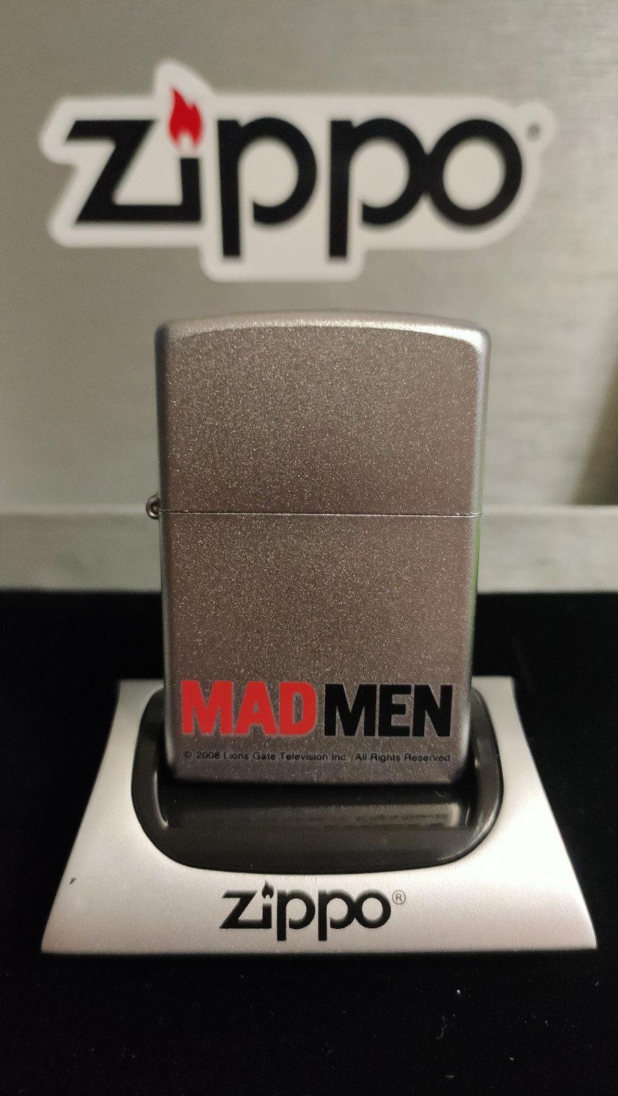 ZIPPO 2010 Madmen Lighter. Satin Chrome. Mint Condition/New