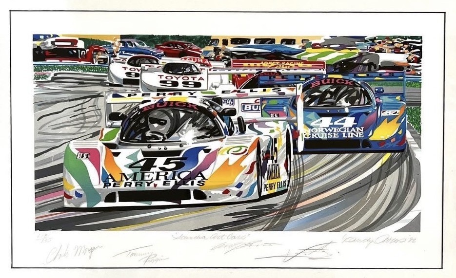 SCANDIA CARS Framed & Signed RANDY OWENS SERIGRAPH. Signed by Drivers,  RARE