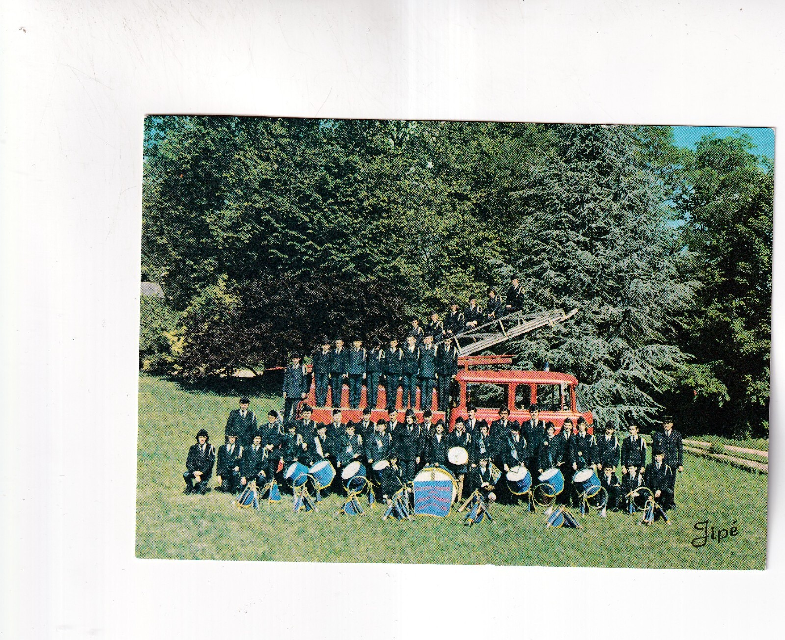 9187) Postcard Postcard Chateau LOIR Battery Fanfare Sapeurs Pompiers FIRE BR...