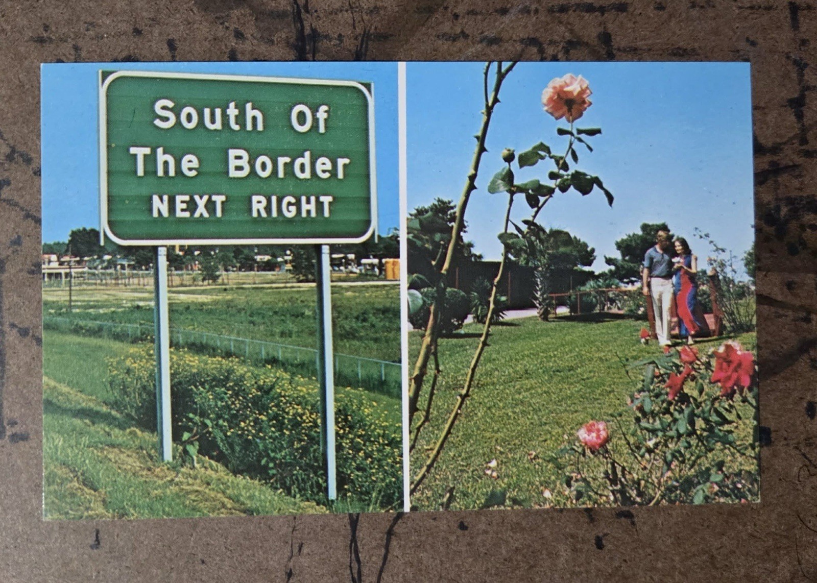 Vintage South of the Border Postcard Retro Travel Ad, Interstate 95