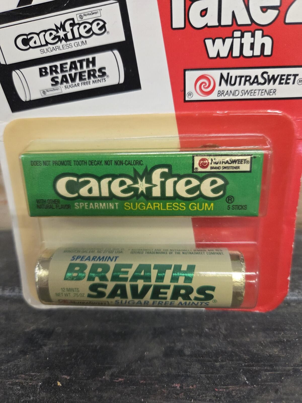 Vintage Carefree and Breath Savers Sugarless Gum and Mints 2 pack Sealed 1980s