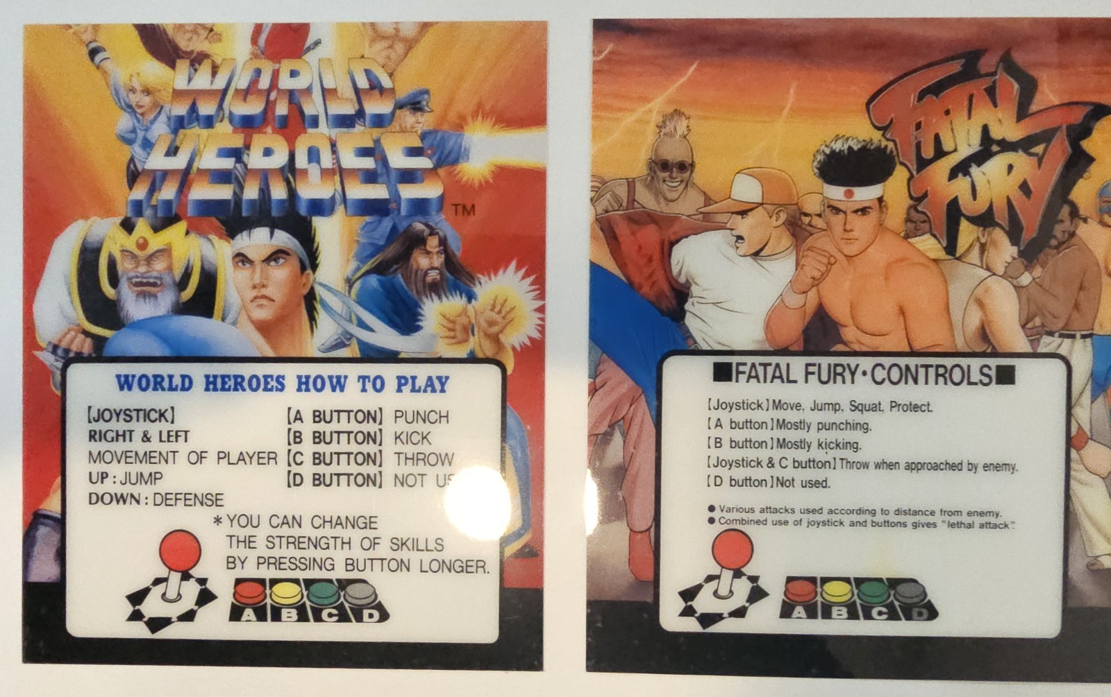 FREE SHIPPING ORIGINAL NEO GEO FATAL FURY & WORLD HEROES NOS MINI MARQUEES 