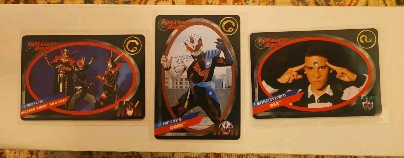 POWER RANGERS CARDZILLION MASKED RIDER VINTAGE CARDS #4 #29 #32 SABAN BANDAI
