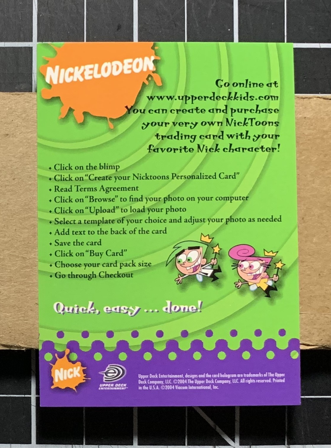 2004 Upper Deck NickToons - Card Singles - Pick Choose - Base + Lenticular