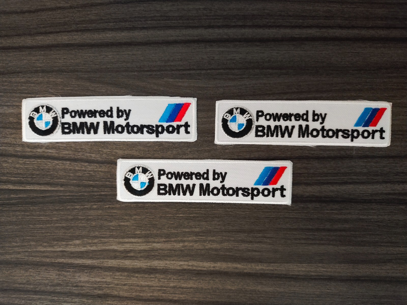 3pcs Powered B M W MOTORSPORTS Patches Car Racing Embrodered Iron or Sewn on
