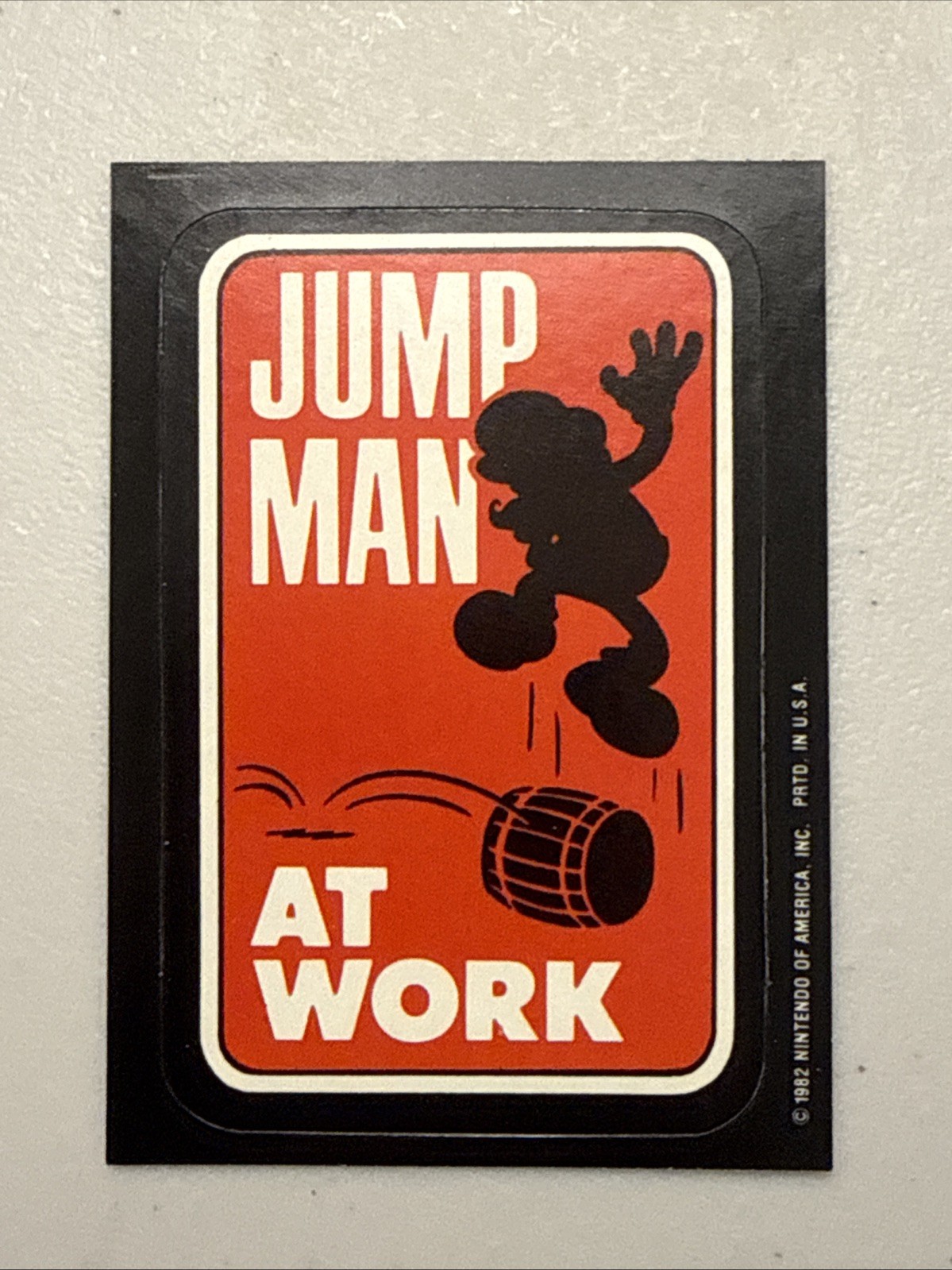 1982 Topps Donkey Kong Jump Man at Work Mario Rookie Sticker