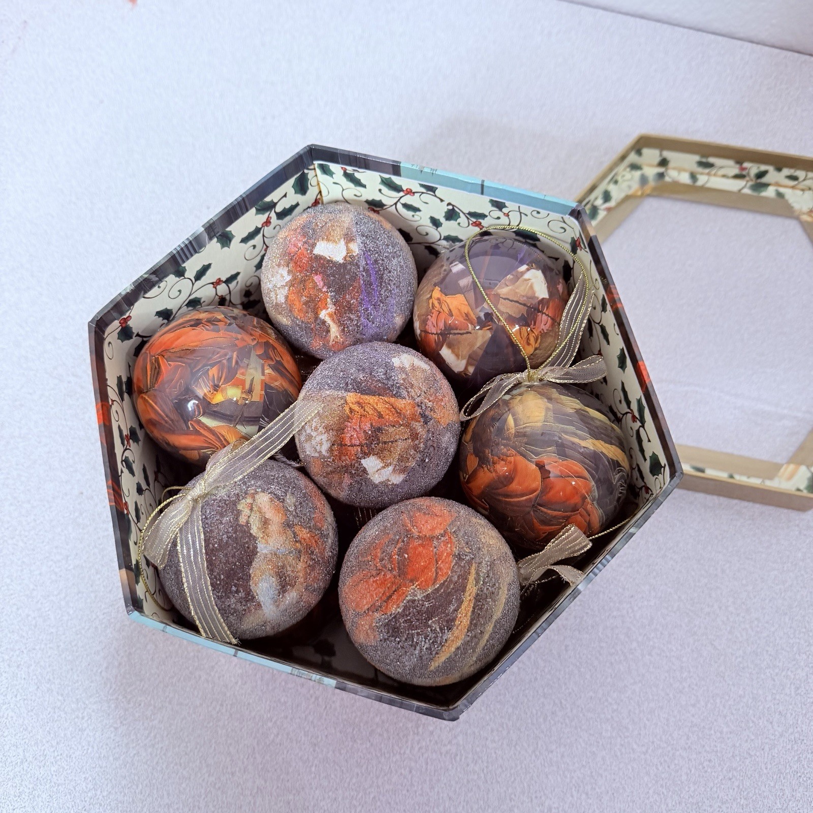 VTG Gothic Angel Christmas Ornaments Lot 14 3” Medieval Mystical Art Box
