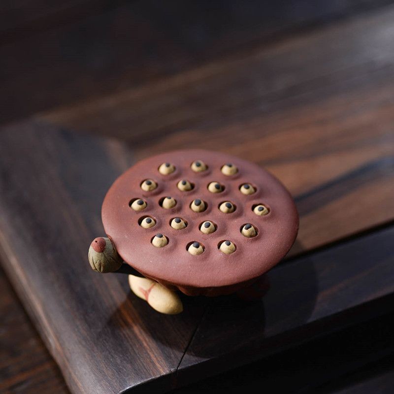 New Yixing Purple Clay Lotus Tea Pet Handmade Chinese Style Tea Table Decor