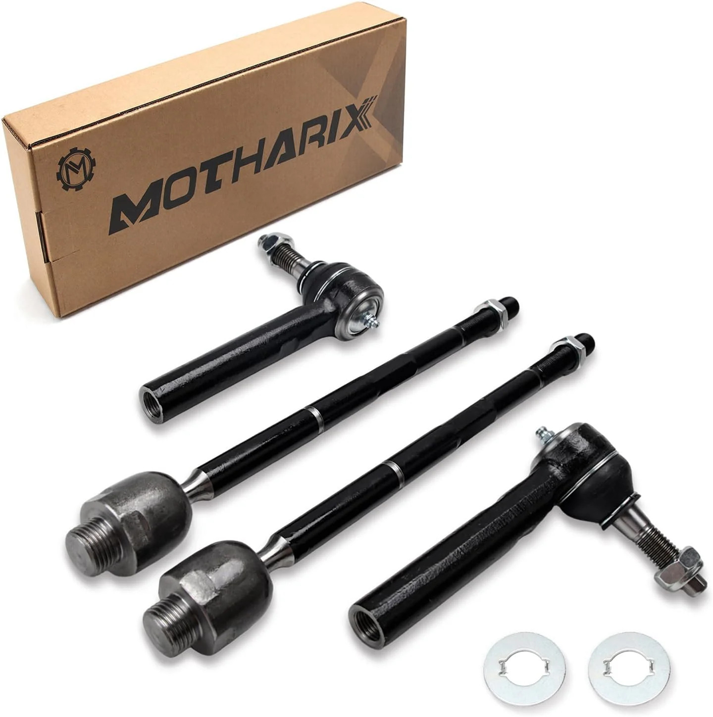 4Pcs Heavy-Duty Front Inner & Outer Tie Rod End Kit for 2007-2013 Chevy, GMC & C