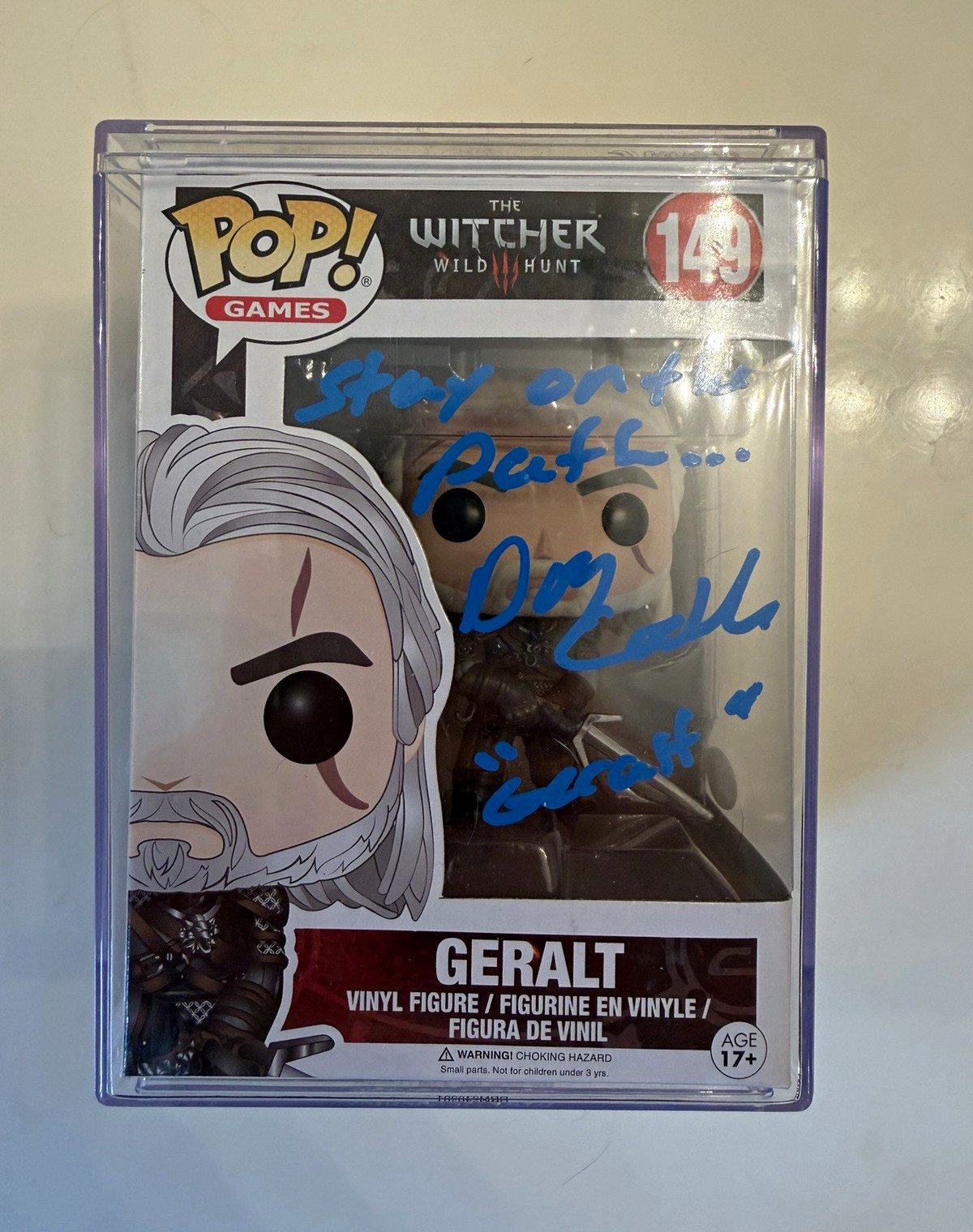 Funko Pop The Witcher Geralt #149 Autographed/Signed-Doug Cockle JSA certified