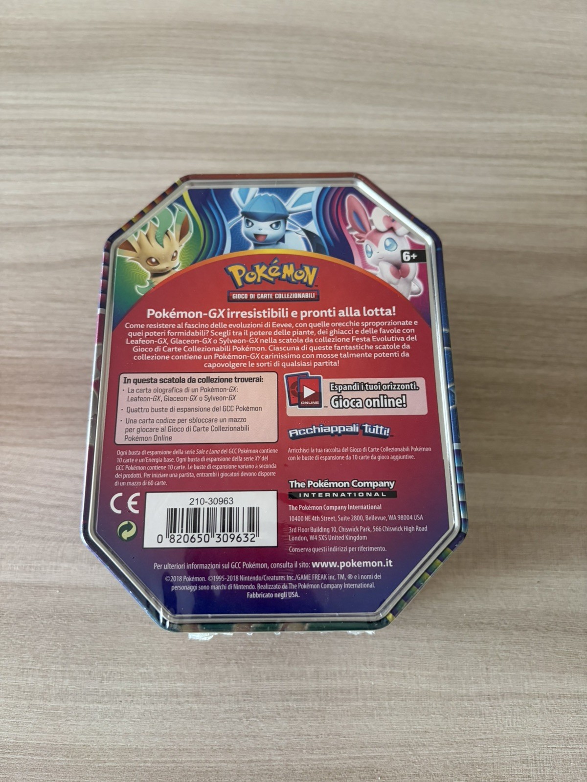 Pokemon Tin Evolutionary Party Leafeon Gx - XY EVOLUTIONS Sealed ITA