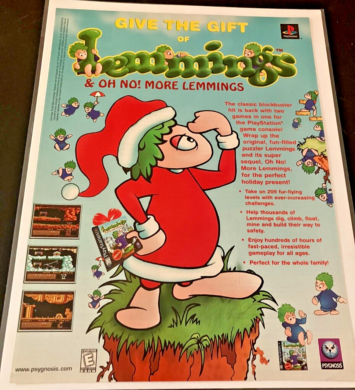 Lemmings & Oh No More Lemmings - Vintage Gaming Print Ad / Poster / Wall Art