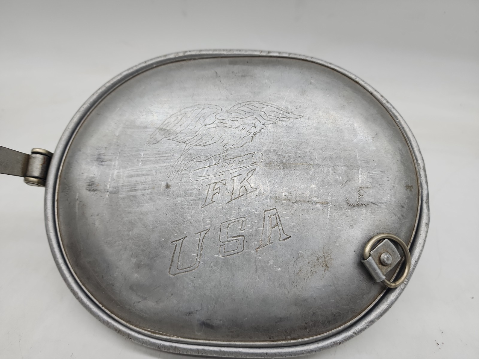 WWI US Army M1918 Mess Kit Meat Can J.W.B.M. Co. 1918 Trench Art Initialed Clean