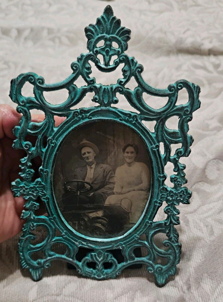 Vintage Terragrafics Verdigris Art Nouveau Picture Frame Antiqued Metal